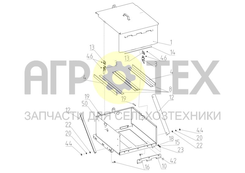 Ящик аккумуляторный (145.01.11.000A-01) (№22 на схеме)